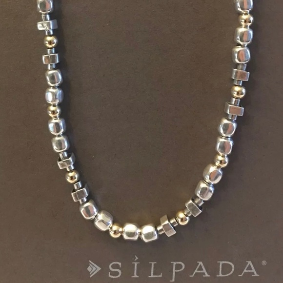 Silpada RARE Sterling Silver & 14k Gold Filled Nugget Necklace - Picture 8 of 16